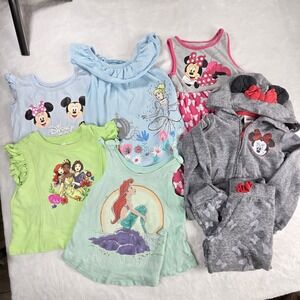 Disney Little Girls 3T Clothing Bundle Minnie, Disney Princess 6 Pieces